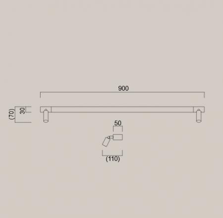 90cm Helestra NERO LED Wandleuchte  –  Spiegelleuchte mit umschaltbarer Lichtfarbe und schwenkbaren Strahlern